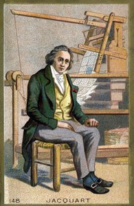 Portrett av Joseph Marie Jacquard (1752-1834), fransk mekaniker oppfinner av vevstolen. Kromolitografi fra slutten av 1800-tallet. av Unknown artist