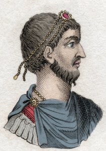 Portrett av den frafalne Julian (Flavius Claudius Julianus (331-363), romersk keiser. Gravering av det 19. århundre. av Unknown artist