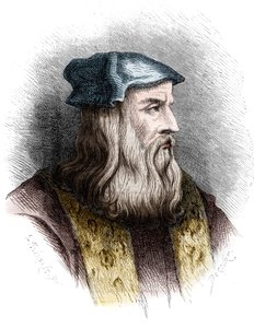 Portrett av Leonard de Vinci (Leonardo da Vinci) (1452-1519), italiensk maler. av Unknown artist