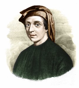 Portrait of Leonardo Fibonacci (1170-1245). (Leonard of Pisa). Italian mathematician. av Unknown artist