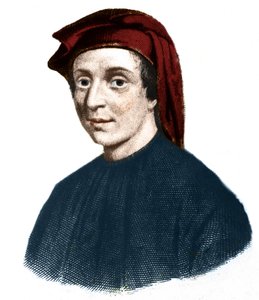 Portrait of Leonardo Fibonacci (1170-1245). (Leonard of Pisa). Italian mathematician. av Unknown artist