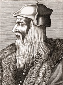Portrett av Leonardo da Vinci (Leonardo da Vinci) (1452 - 1519). av Unknown artist
