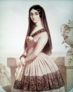 Portrett av Lola Montes ou Montez (eller Maria Dolores Gilbert) (1818-1861), favoritt av Louis I de Baviere av Unknown artist