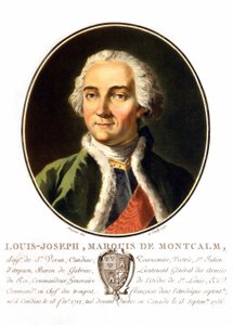Portrett av Louis-Joseph, markis av Montcalm av Saint-Véran (1712-1759). En fransk general døde han mens han prøvde å forsvare Quebec mot engelskmennene. Gravering fra 1800-tallet. av Unknown artist
