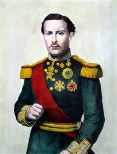Portrett av Ludvig I av Portugal (1838-1889) Konge av Portugal Gravering av det 19. århundre Privat samling av Unknown artist