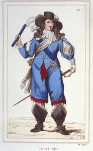 Portrett av Louis XIII (1601 - 1643), gravering av Frankrikes konge fra 1830 av Unknown artist