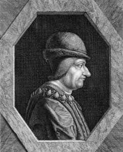 Portrett av Louis XI (1423 - 1483), konge av Frankrike. av Unknown artist