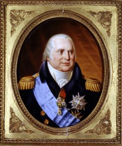 Portrett av Ludvig XVIII (1755 - 1824). Maleri. Privat Coll. av Unknown artist