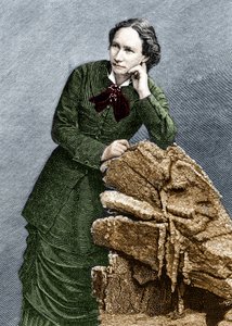 Portrett av Louise Michel (1830 - 1905) under hennes deportasjon til Noumea i Ny-Caledonia. 1873-1880. av Unknown artist