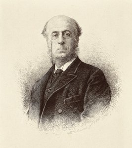 Portrett av Manuel SILVELA Y LA VIELLEUZE (1830-1892), spansk politiker. Madrid. Nasjonalbibliotekets gravering. av Unknown artist