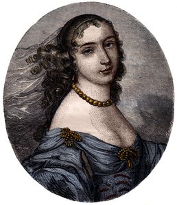 Portrett av Marguerite Hessein, Madame de la Sabliere (1636-1693) French Salonniere. Gravering fra 1800-tallet. av Unknown artist