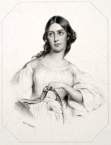 Portrett av Maria Garcia kalt Malibran (1808-1836) sangeren mezzosopran. av Unknown Artist
