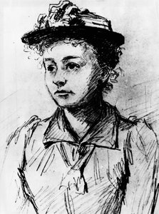 Portrett av Marie Curie (1867–1934) i 1892 på et møte for polske studenter i Paris av Unknown Artist