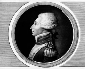 Portrett av Marie Gilbert Mottier, Marquis de La Fayette ((Lafayette av Unknown artist