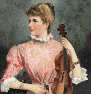 Portrett av Marie Soldier (1863-1955), fiolinist. av Unknown artist