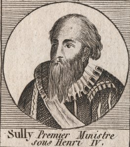 Portrait of Maximilian of Bethune (1559-1641), Duke of Sully, Minister of Henry IV - Maximilian of Bethune, first duke of Sully, faithful right-hand man who assisted king Henry IV of France - engraving from “Instruction sur l