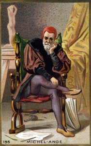 Portrett av Michelangelo Buonarroti dit Michelangelo (Michelangelo eller Michel Ange av Unknown artist