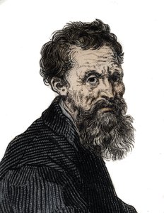Portrett av Michelangelo Buonarroti italiensk billedhugger - Portrett av Michelangelo Buonarroti dit Michel Ange (Michelangelo eller Michelangelo av Unknown artist