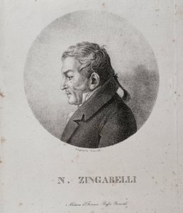 Portrett av Nicola Antonio Zingarelli (gravering av Unknown artist