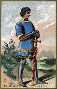 Portrett av Olivier de Clisson (1336 - 1407). Kromolitografi fra slutten av 1800-tallet. av Unknown artist