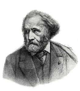 Portrett av Paul Chenavard (1807-1895), fransk maler - gravering av 1895 av Unknown artist