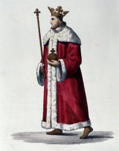 Portrett av Pepin III kjent som Pepin the Brief (714-768) konge av Frankrike. av Unknown artist