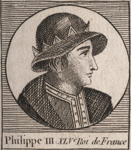 Portrett av Philip III av Frankrike, dit Philippe le Hardi (1245-1285) (kapetianernes dynasti) - Philip III kalt den dristige kongen av Frankrike - gravering fra "Instruction sur l