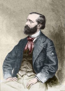 Portrait of Pierre Alexix Ponson du Terrail, writer, folietonist 1829-1871. av Unknown artist