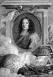 Portrett av Pierre Bayle (1647 - 1706) fransk forfatter og filosof. av Unknown artist
