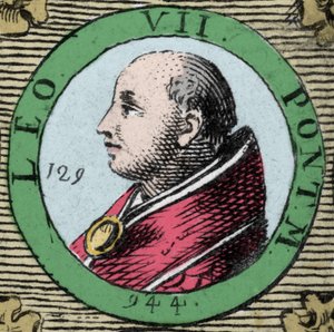 Portrett av pave Leo VII (Leone) pave fra 936 til 939. av Unknown artist