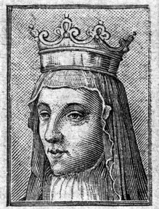 Portrait of Radegonde (ca. 520-587), Queen of France, wife of Clotaire (Clothaire). av Unknown artist