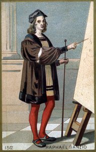 Portrett av Raphael (Raffaello Sanzio 1483 - 1520). Kromolitografi fra slutten av 1800-tallet. av Unknown artist