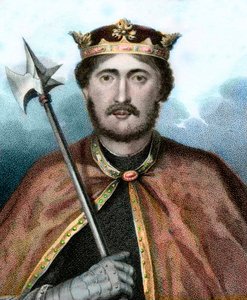 Portrait of Richard I (1157-1199), King of England, also called Richard Heart of Lion - Portrait of Richard the Lionheart - Engraving 19th century av Unknown artist