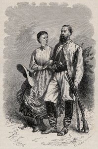 Portrett av SAMUEL WHITE BAKER (1821-1893) engelsk oppdagelsesreisende og Lady Florence Baker (1841-1916) av Unknown artist