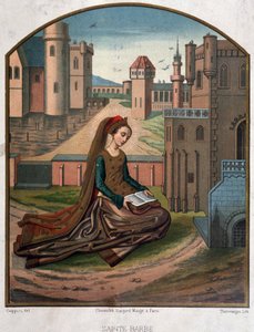 Portrett av Saint Beard - fra et dokument fra 1400-tallet av Unknown artist