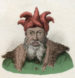 Portrett av Saladin (1138-1193) (Salah al Din Yusuf al-Ayyubi (al Ayyubi) militærsjef mot Crusses i Egypt. Gravering av det 19. århundre. av Unknown artist