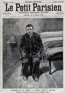 Portrait of Sante Caserio (1873-1894) Italian anarchist, assassin of Sadi Carnot, in prison. Engraving in “” Le Parisien”” av Unknown artist