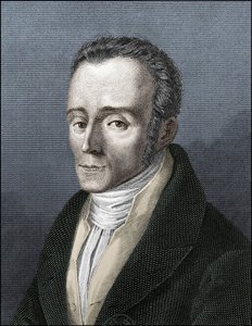 Portrett av Silvio Pellico, italiensk forfatter (1789-1854) av Unknown artist