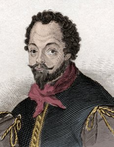 Portrett av Sir Francis Drake (1540-1596), engelsk kaper og navigatør. Gravering av 1800-tallet. av Unknown artist