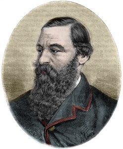 Portrait of Sir Samuel Baker (1821-1893) engraving from “” Picturesque Histoire des grands voyages au nineteenth century”””. 1877 av Unknown artist