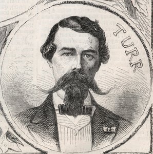Portrett av Stefan Istvan Turr (1824-1908), ungarsk general - gravering i "" The Illustrous World"" av Unknown artist