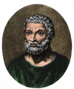Portrait of Thales de Milet (in gr. Thales) v. -625 - v. -546 av Unknown artist