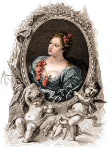 Portrett av Theophano eller Theophanie (Theophanu eller Theophania) Bysantinsk Imperatrice fra 1000-tallet. Gravering fra 1800-tallet. av Unknown artist