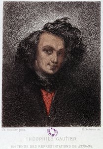 Portrett av Théophile Gautier i Hernani av Victor Hugo. 1800-tallet. av Unknown artist