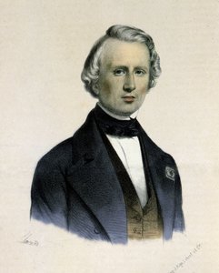 Portrett av Urbain Jean Joseph Le Verrier eller (Leverrier), fransk matematiker og astronom (1811-1877). Han er den første observatøren av planeten Neptun. av Unknown artist