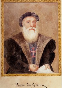 Portrett av Vasco de Gama - i "" Livet til prins Henri av Portugal med etternavnet Sjøfareren"" av Richard Henri Major av Unknown artist