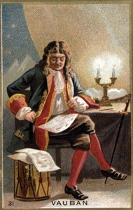 Portrait of Vauban (1633 - 1707). (Sébastien Le Prestre de Vauban) Maréchal de France and military engineer. Chromolithography of the 19th century. av Unknown artist