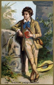 Portrett av Victor Jacquemont (1801 - 1832), fransk botaniker og reisende. Kromolitografi fra 1800-tallet. av Unknown artist