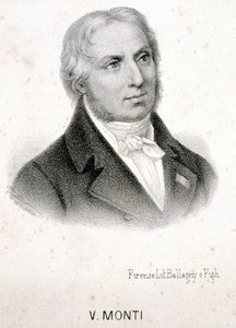 Portrett av Vincenzo Monti (1754 - 1828), italiensk poet, gravering fra 1800-tallet. av Unknown artist