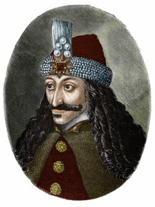Portrait of Vlad Tepes III the impaler or Dracula (1431-1476) who inspired Bram Stoker the character of Dracula, a novel written in 1897. av Unknown artist